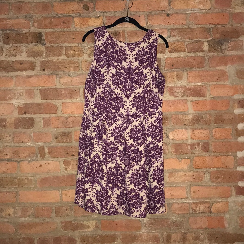 Purple and cream patterned dress